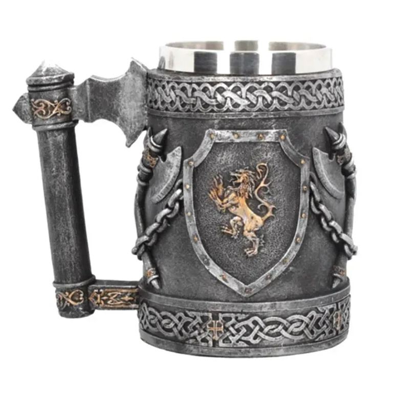 Medieval Viking Mug 3D Gothic Sculpture Beer Mugs Vintage Goblet Pewter Tankards