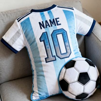Personalized Graphic3DPrint Soccer Jersey Pillow with Custom Name and Number for Fans
