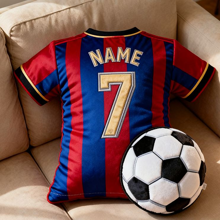 Personalized Graphic3DPrint Soccer Jersey Pillow with Custom Name and Number for Fans
