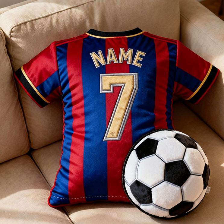 Personalized Graphic3DPrint Soccer Jersey Pillow with Custom Name and Number for Fans