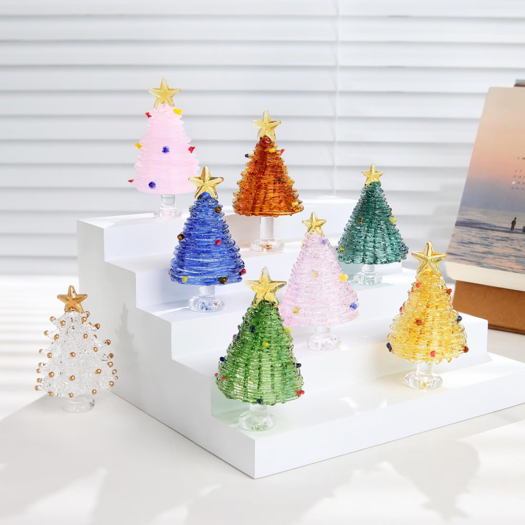 Colored glass Christmas tree