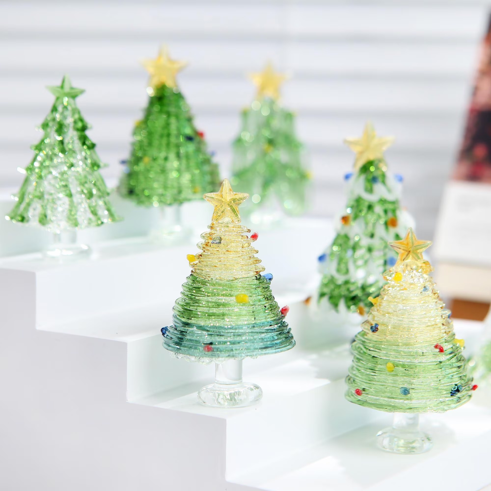 Colored glass Christmas tree
