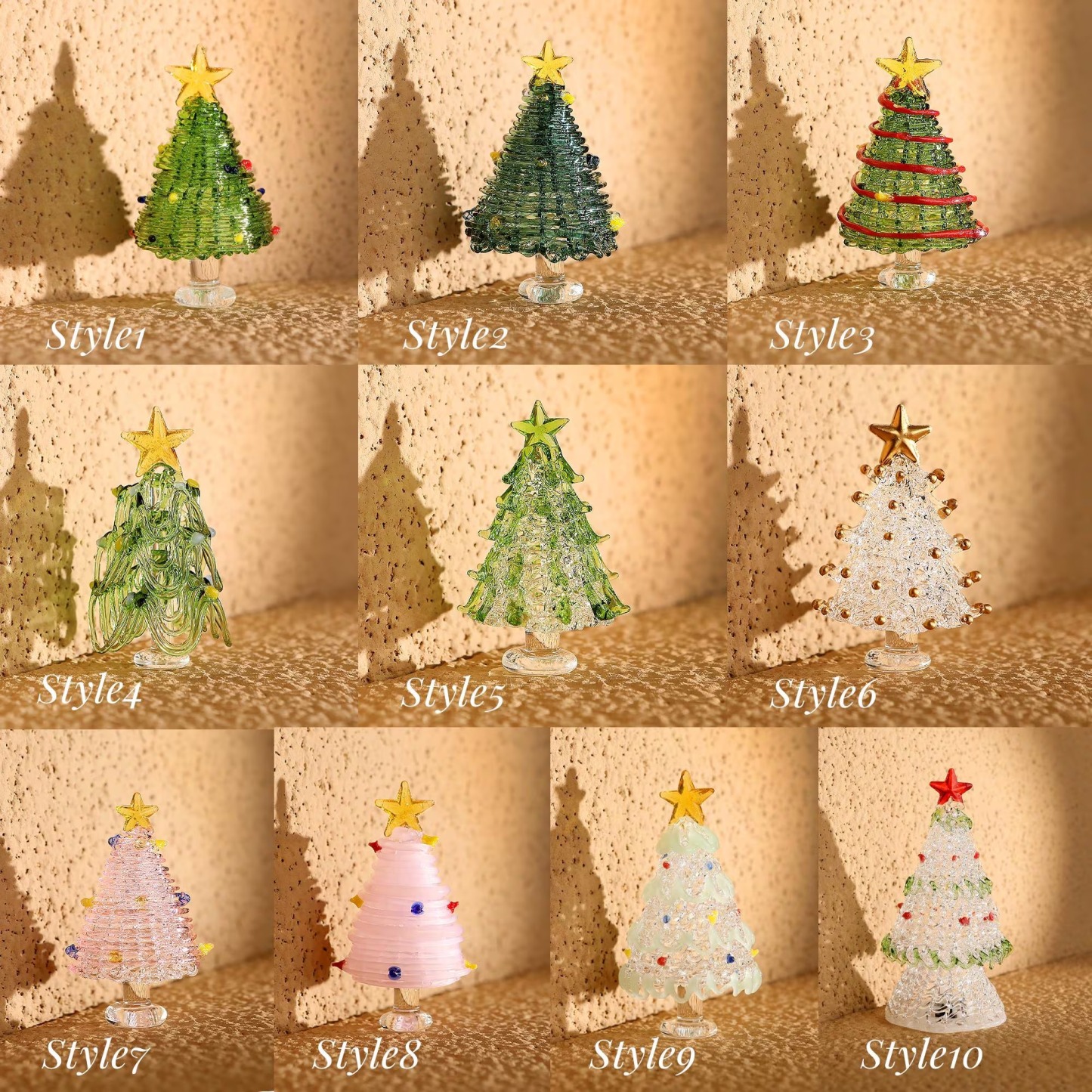 Colored glass Christmas tree