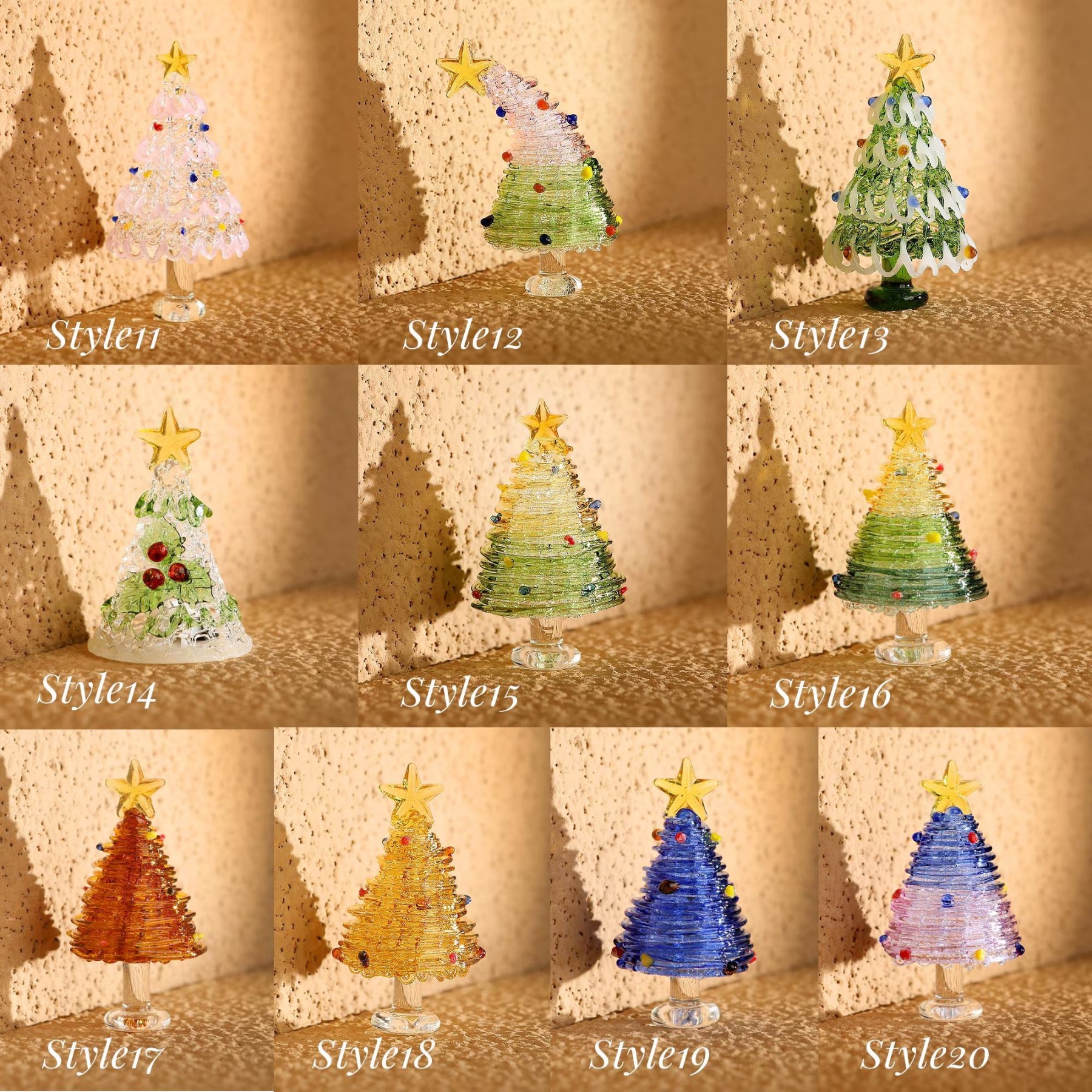 Colored glass Christmas tree