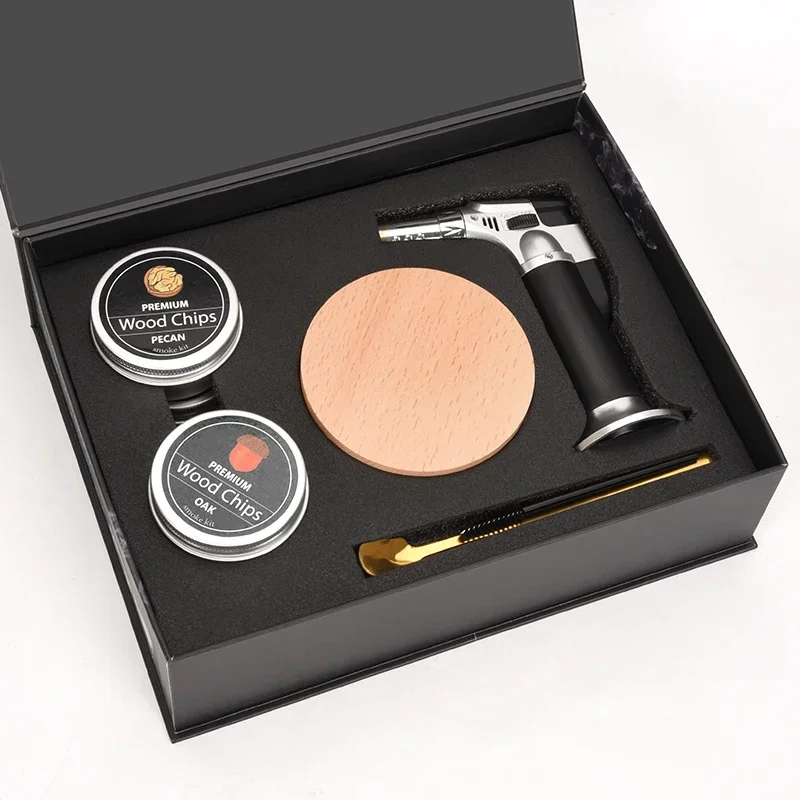 Whiskey Cocktail Smoker Kit with Torch Old Fashioned Kit Drink Smoker  for  Bourbon Brandy Wine 