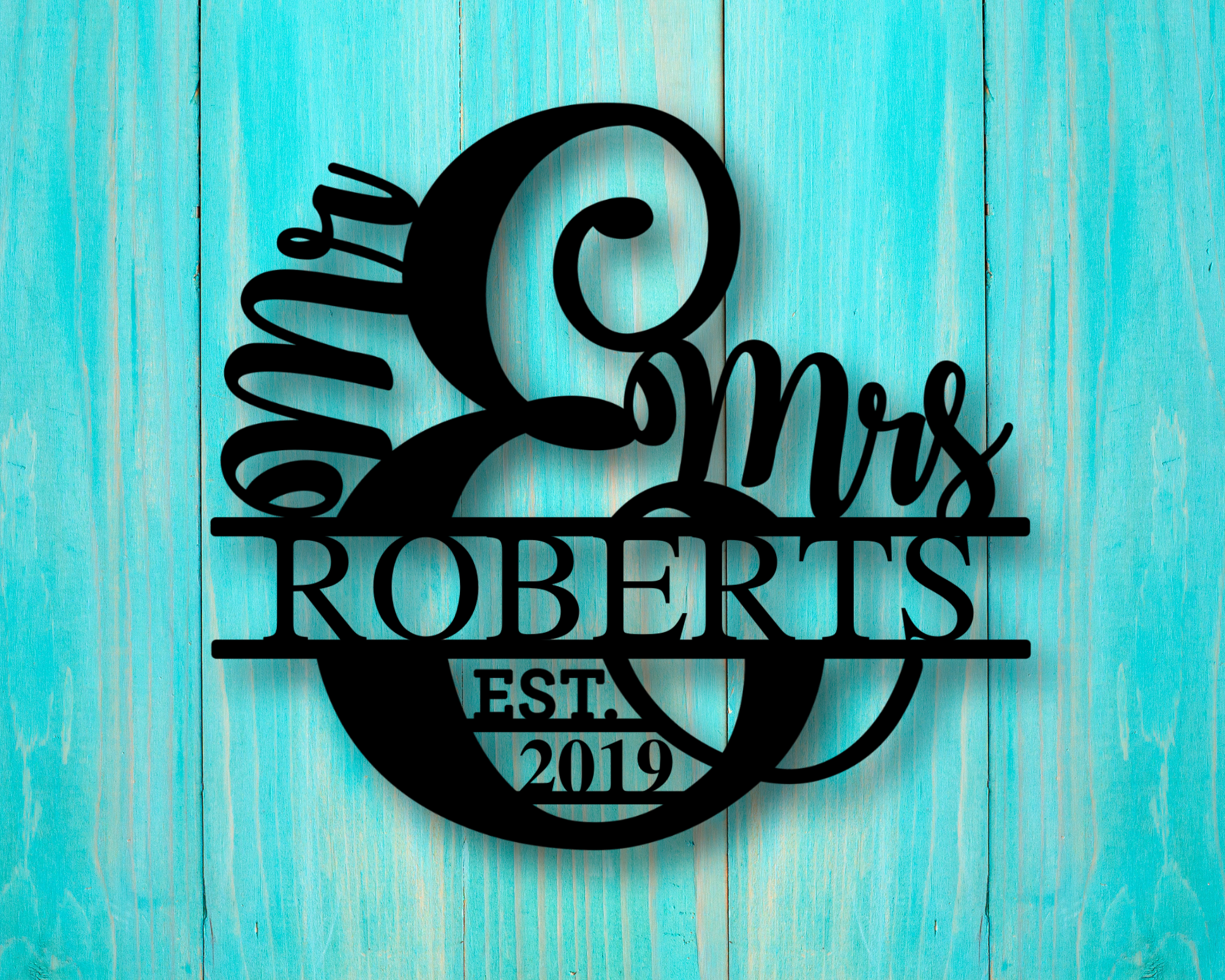 Mr and Mrs Monogram Sign