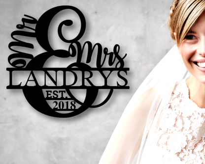 Mr and Mrs Monogram Sign