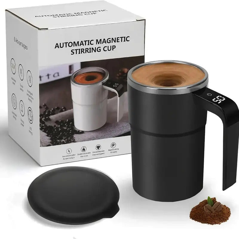 ☕Rechargeable Automatic Magnetic Stirring Coffee Mug Set with Digital Display