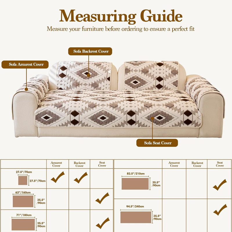 Modern Geometric Plush Sofa Cover