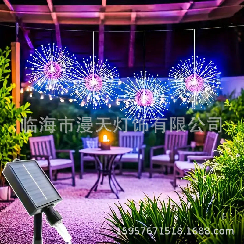 ⛅Easter Special:40% Off!🎉 Solar fireworks light strings for the garden and at parties