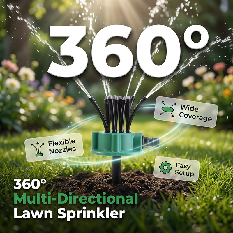 360° Multi-Directional Lawn Sprinkler💧Precision Garden Irrigation with Flexible Spray Nozzles🌱