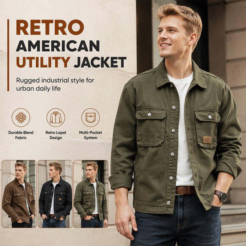 Men's Classic  Loose Fit Cargo Jacket✨