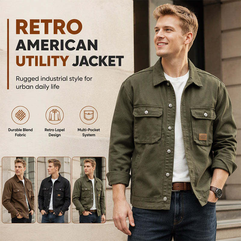 Men's Classic  Loose Fit Cargo Jacket✨