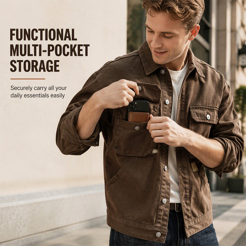 Men's Classic  Loose Fit Cargo Jacket✨