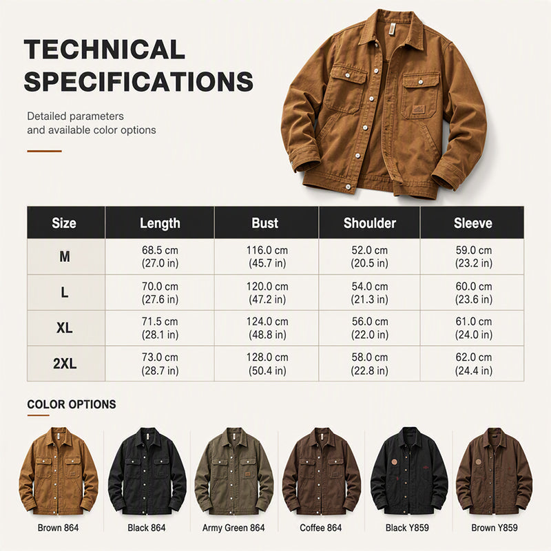 Men's Classic  Loose Fit Cargo Jacket✨