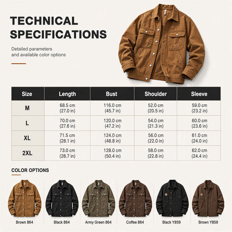 Men's Classic  Loose Fit Cargo Jacket✨