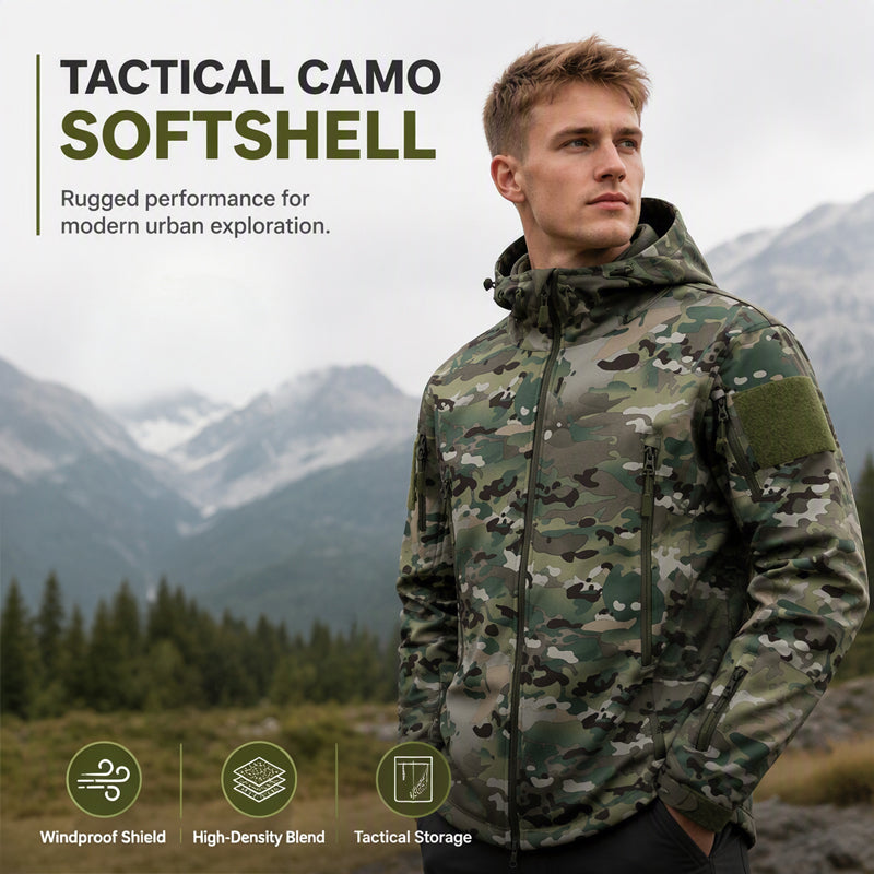 Men's Outdoor Camouflage Hooded Jacket 