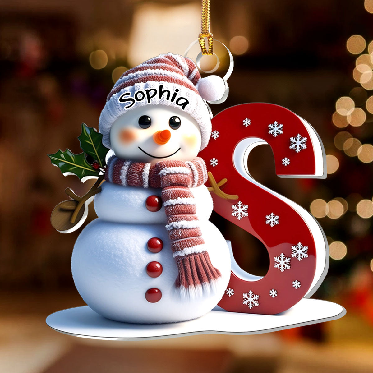 Snowman Merry Christmas - Personalized 1-Layer Acrylic Ornament