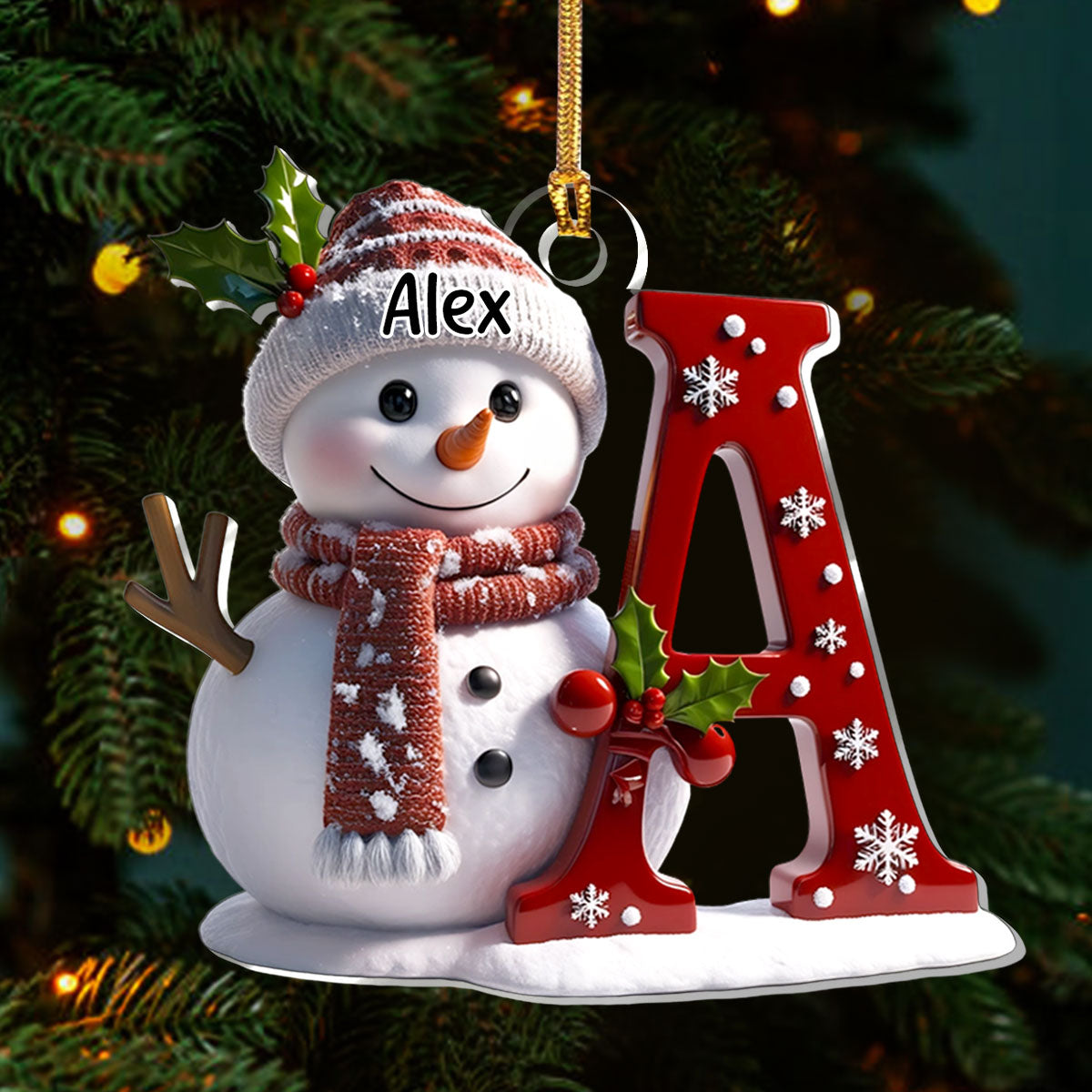 Snowman Merry Christmas - Personalized 1-Layer Acrylic Ornament