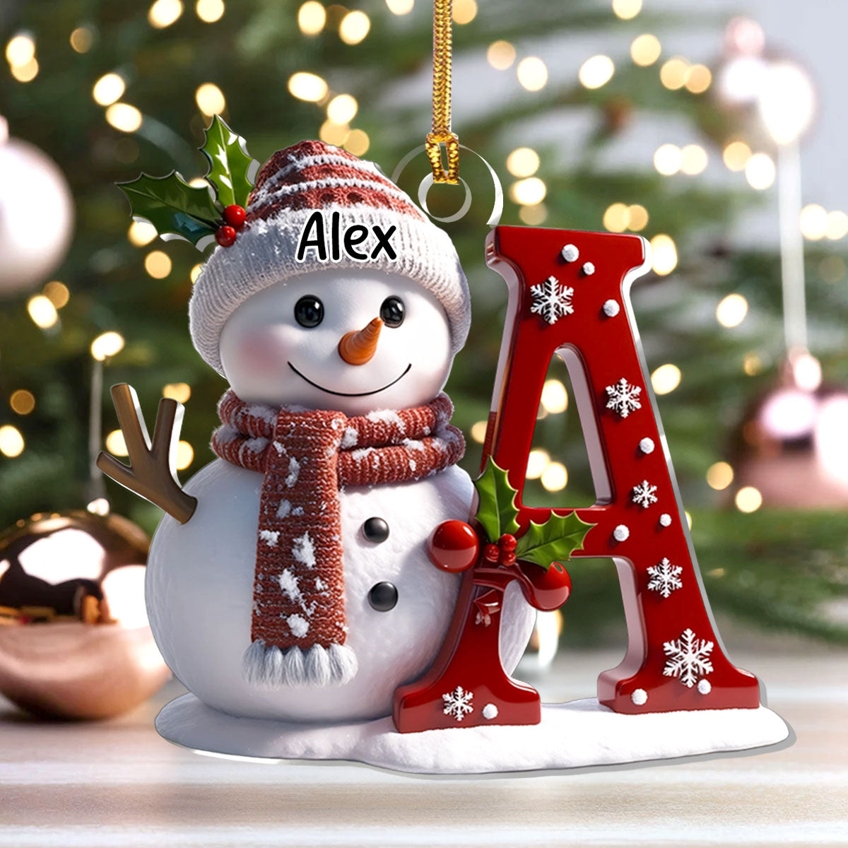 Snowman Merry Christmas - Personalized 1-Layer Acrylic Ornament