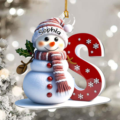 Snowman Merry Christmas - Personalized 1-Layer Acrylic Ornament