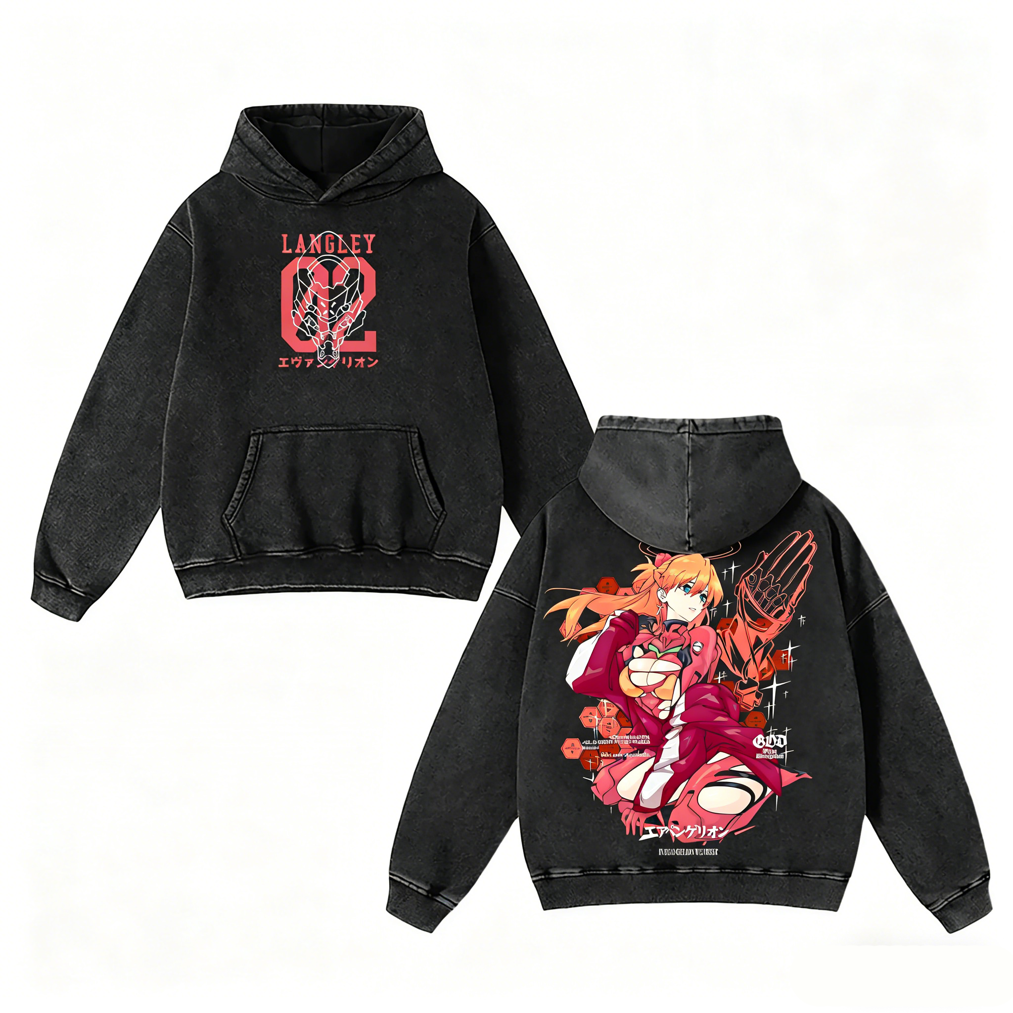 Asuka Langley Neon Genesis Evangelion Vintage Unisex Washed T-Shirt