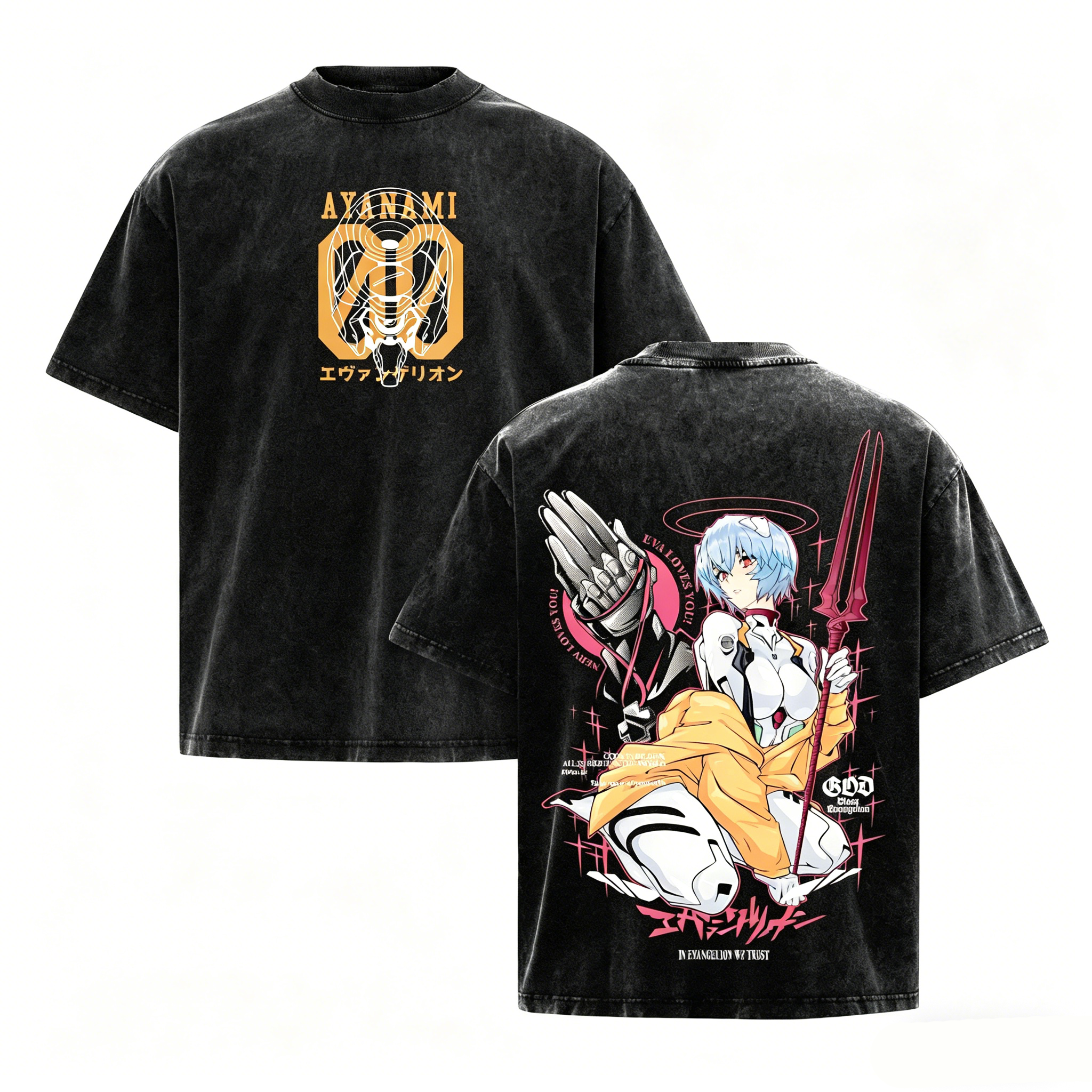 Rei Ayanami Neon Genesis Evangelion Vintage Unisex Washed T-Shirt