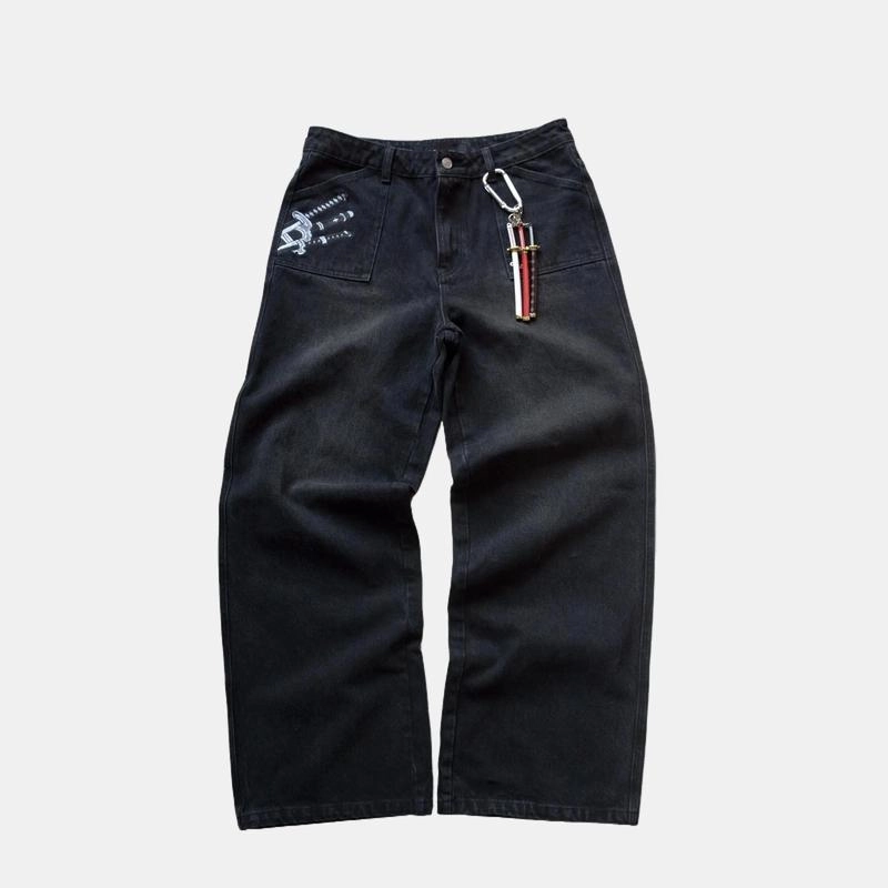 One Piece Zoro Embroidery Jeans