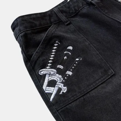 One Piece Zoro Embroidery Jeans