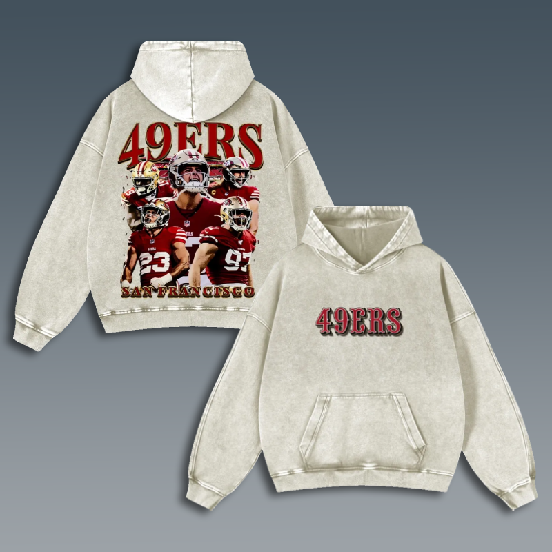 49ERS Casual Washed Hoodie