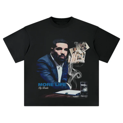 DRAKE MORE LIFE Graphic Vintage Tee
