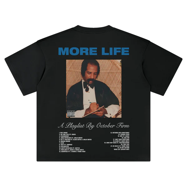 DRAKE MORE LIFE Graphic Vintage Tee
