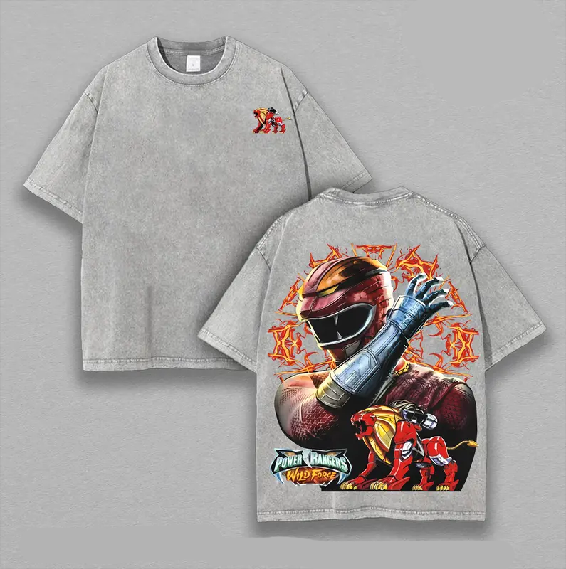  Red Lion Ranger Vintage Unisex Washed T-Shirt | Power Rangers