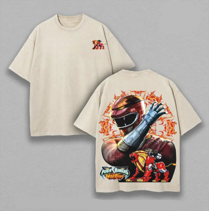  Red Lion Ranger Vintage Unisex Washed T-Shirt | Power Rangers