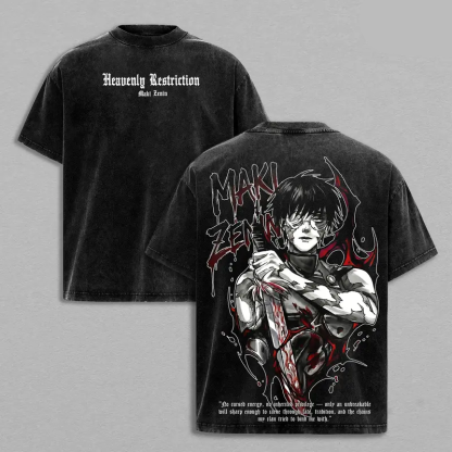 Maki Zenin  Printed Unisex Washed T-Shirt | Jujutsu Kaisen 