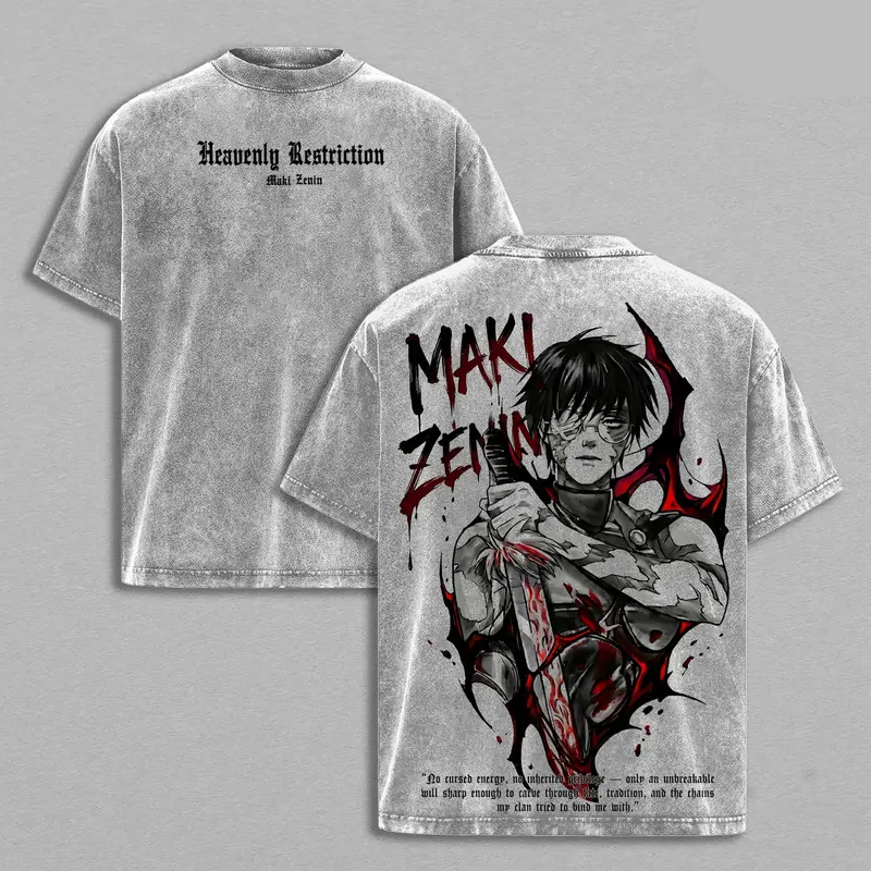 Maki Zenin  Printed Unisex Washed T-Shirt | Jujutsu Kaisen 
