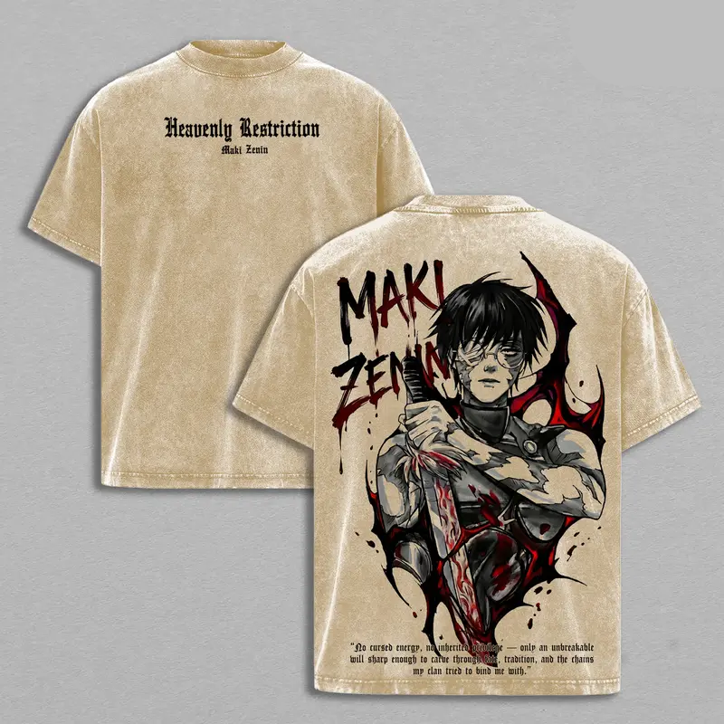 Maki Zenin  Printed Unisex Washed T-Shirt | Jujutsu Kaisen 