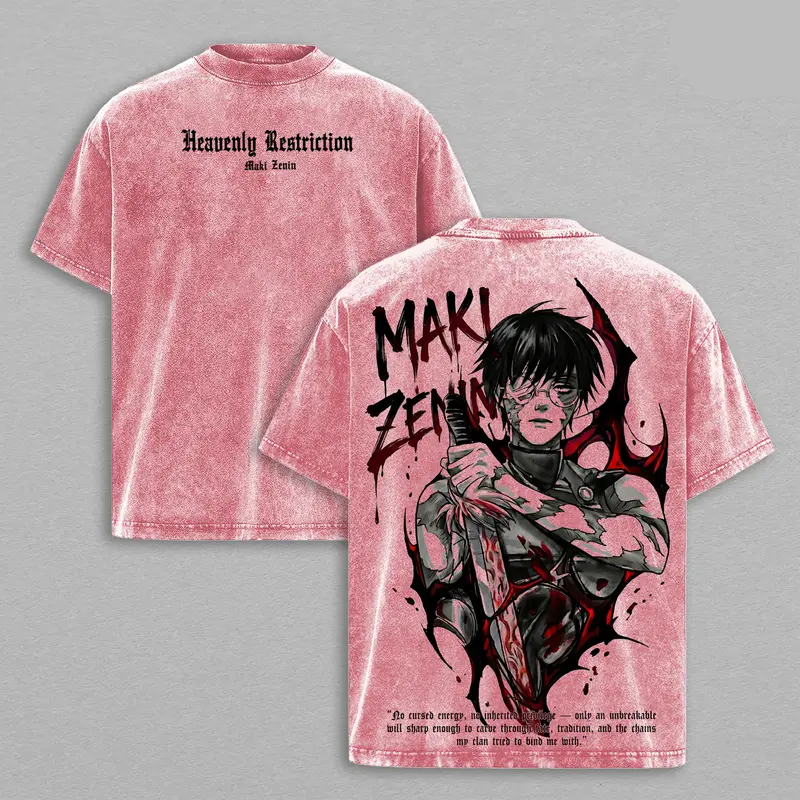 Maki Zenin  Printed Unisex Washed T-Shirt | Jujutsu Kaisen 