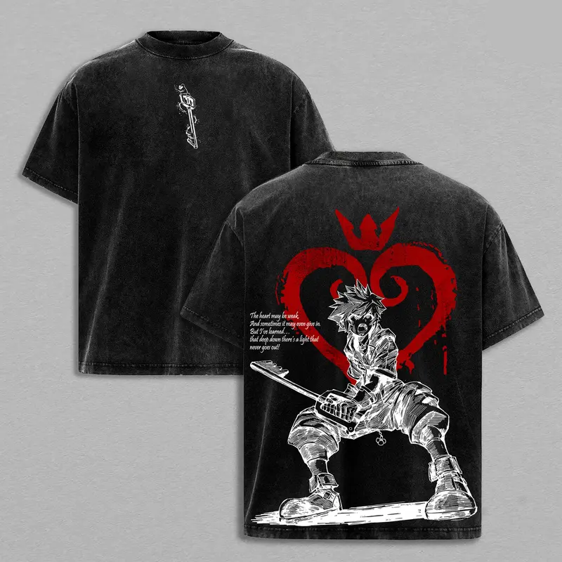 Sora Kingdom Hearts Printed Unisex Washed T-Shirt