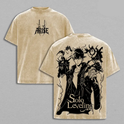 Arise Sung Jin-Woo Vintage Unisex Washed T-Shirt | Solo Leveling