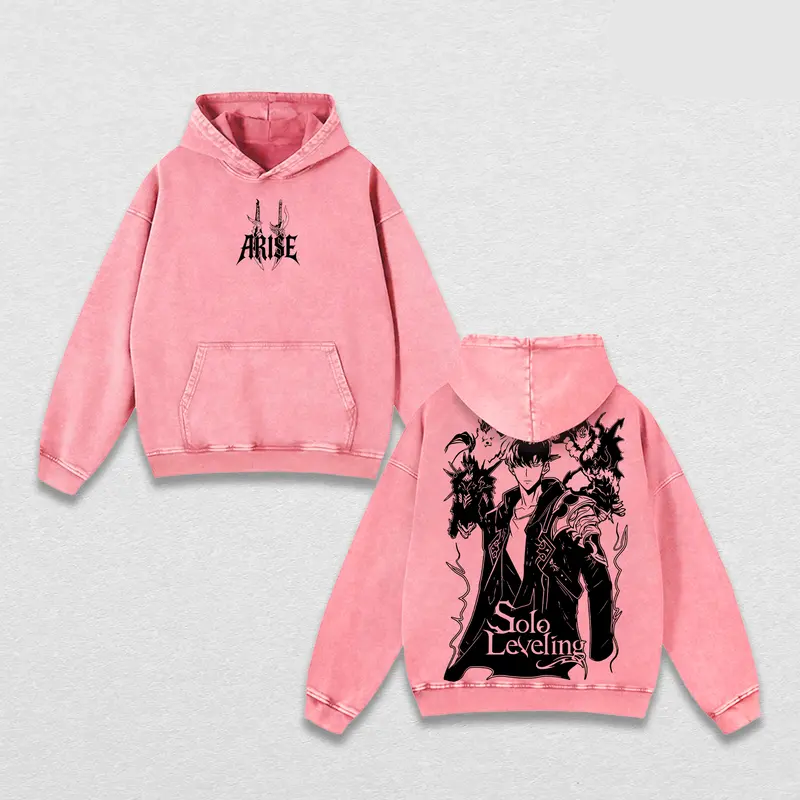 Arise Sung Jin-Woo Vintage Unisex Washed Hoodie | Solo Leveling