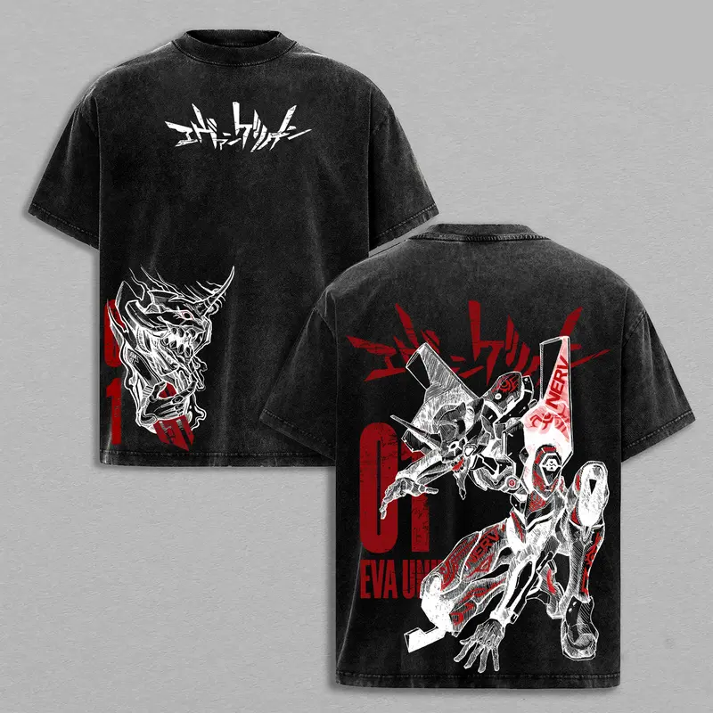 Eva Unit-01 Vintage Unisex Washed T-Shirt | Neon Genesis Evangelion