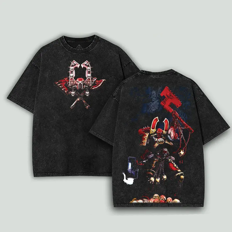 Warhammer 40K KHORNE Printed Unisex Washed T-Shirt 