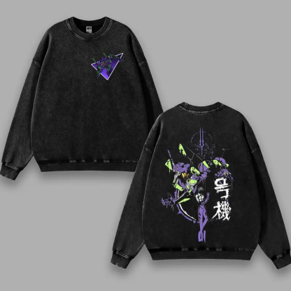 EVA-01 EVANGELION Printed Unisex Washed T-Shirt