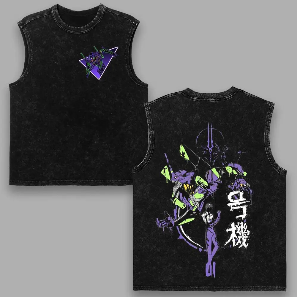 EVA-01 EVANGELION Printed Unisex Washed T-Shirt