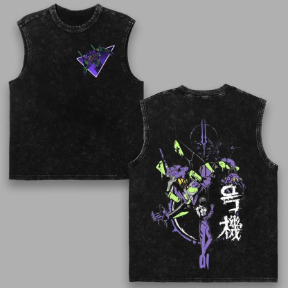 EVA-01 EVANGELION Printed Unisex Washed T-Shirt
