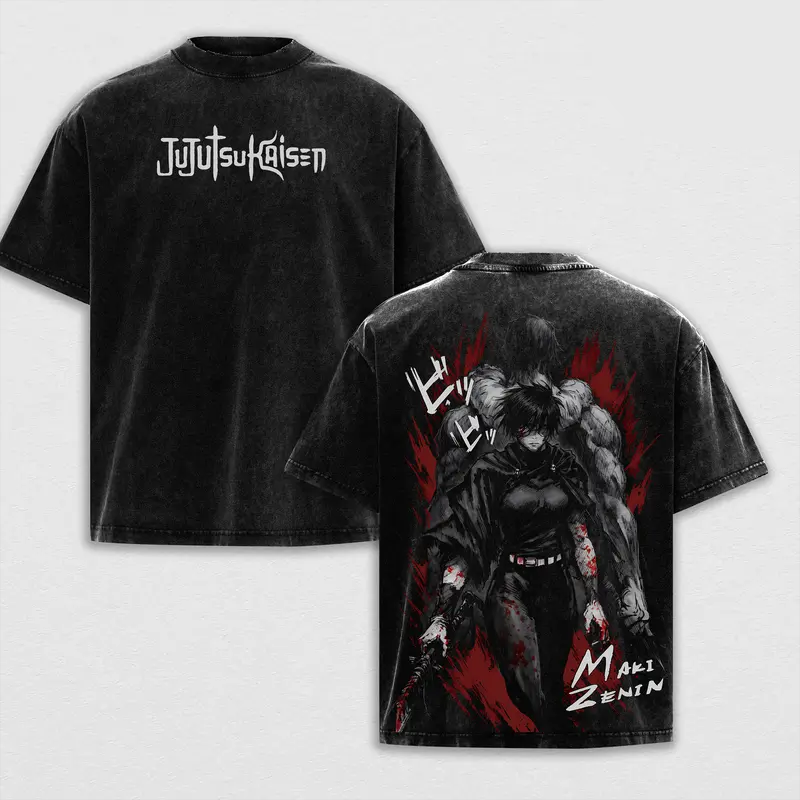 Maki Zenin Printed Unisex Washed T-Shirt | Jujutsu Kaisen 