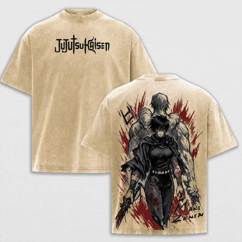 Maki Zenin Printed Unisex Washed T-Shirt | Jujutsu Kaisen 