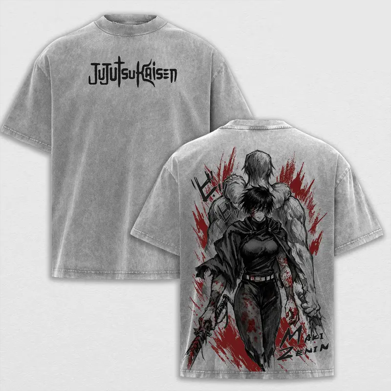 Maki Zenin Printed Unisex Washed T-Shirt | Jujutsu Kaisen 