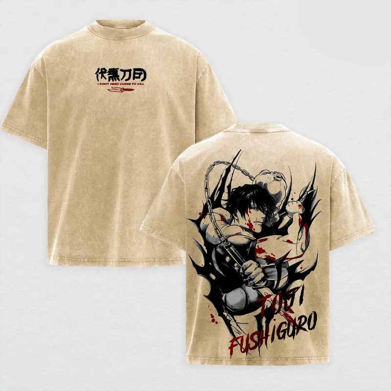 Toji Fushiguro Printed Unisex Washed T-Shirt | Jujutsu Kaisen 